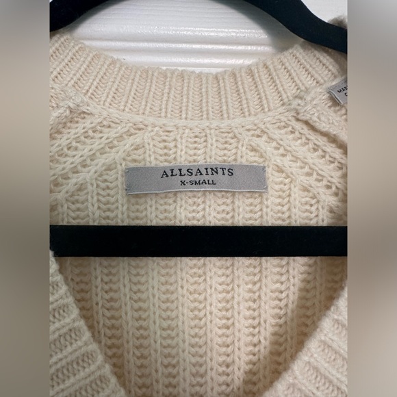 ALLSAINTS - creme vneck sweater - Picture 2 of 3
